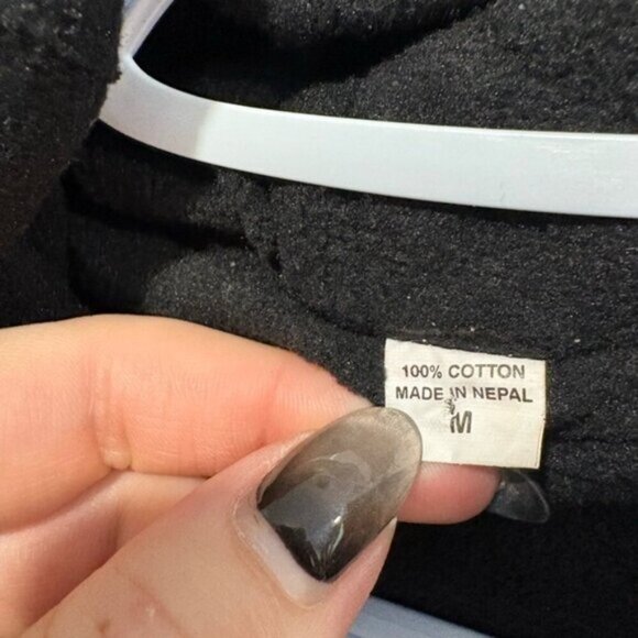 Hippie Boho Vintage Retro Cotton Symbols Fleece Lined Jacket Festival Nepalese - Picture 3 of 11